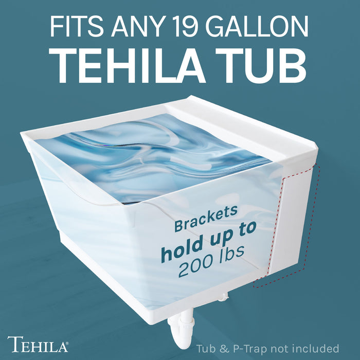 Tehila White Wall Mounting Kit for Tehila Standard Sinks - Sweatfully