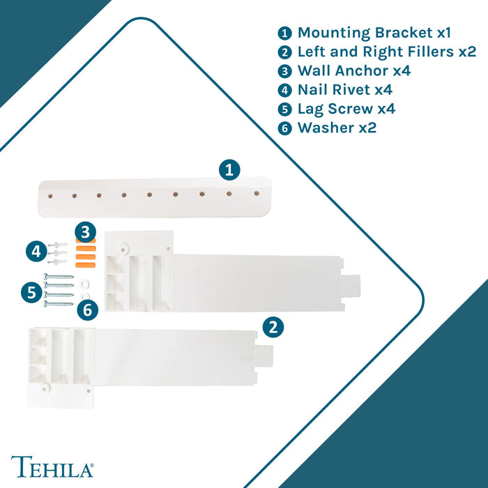 Tehila White Wall Mounting Kit for Tehila Standard Sinks - Sweatfully
