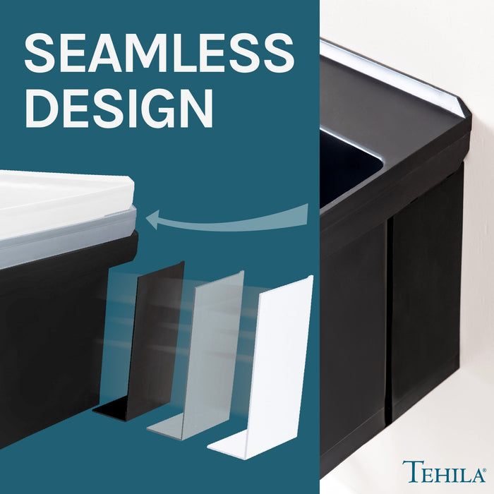 Tehila Standard Wall-Mounted Black Utility Sink, Water Supply Lines Included - Sweatfully