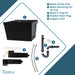 Tehila Standard Wall-Mounted Black Utility Sink, Water Supply Lines Included - Sweatfully