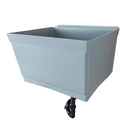 Tehila Standard Wall-Mounted Grey Utility Sink, Water Supply Lines Included - Sweatfully