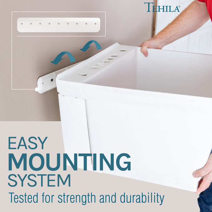 Tehila Standard Wall-Mounted White Utility Sink, Water Supply Lines Included - Sweatfully