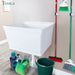 Tehila Standard Wall-Mounted White Utility Sink, Water Supply Lines Included - Sweatfully