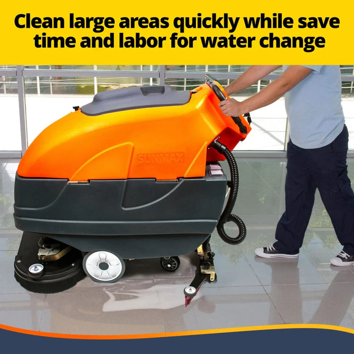RT120 34" Self-Propelled Floor Scrubber Machine, 33-gal Tank, 75,000 sqft/h - Sweatfully