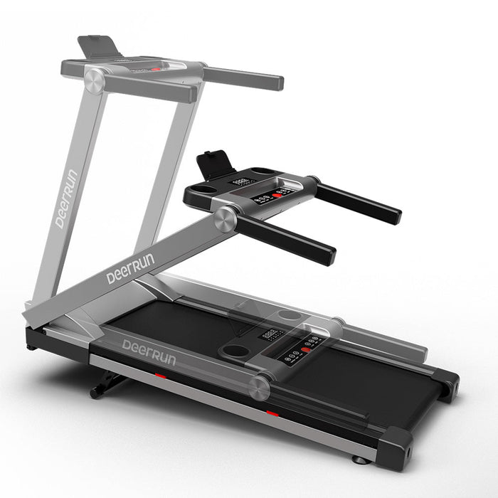 DeerRun A1 Pro Move+  6% Incline Foldable Treadmill——2025 Upgraded Chip & NFC Support | 350Lbs, 10mph Silver - Sweatfully