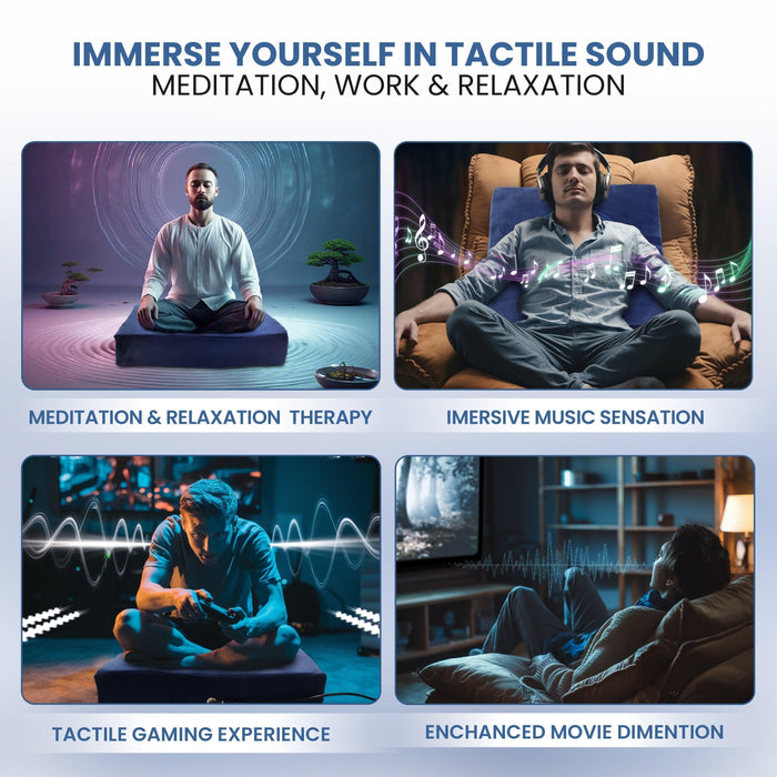 Vibroacoustic Therapy Meditation Cushion bundle with custom amplifier - Sweatfully