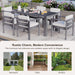 Outdoor 7-Piece Patio Table and Chairs Set for 6 with 72.8" Rectangle Table, Removable Cushions for Backyard, Garden, Poolside - Sweatfully