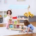 Holly Wooden Market Stand – Kids’ Pretend Play Shop & Display Shelf - Sweatfully