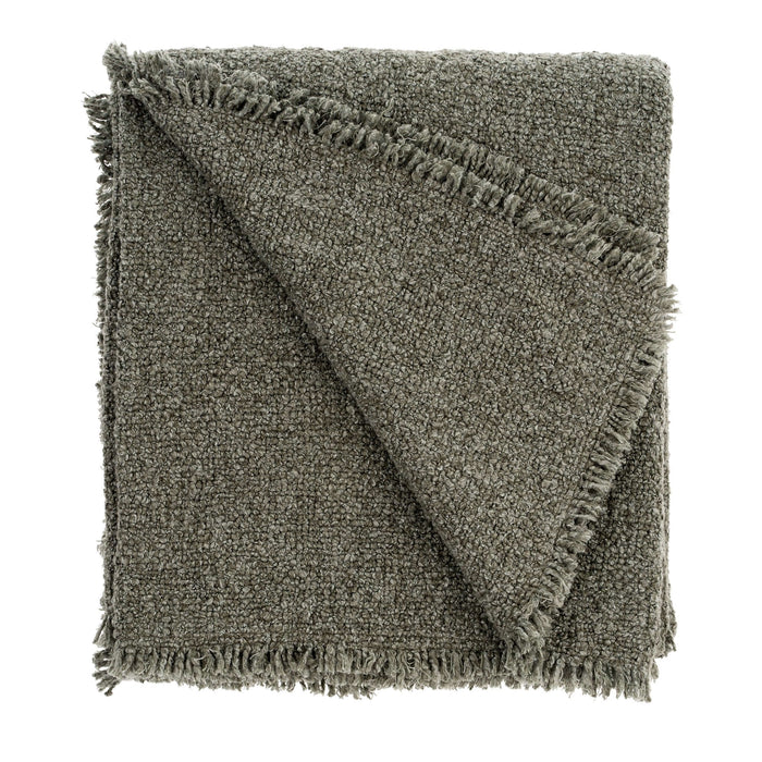 Fringed Boucle Throw Blanket Forest - Sweatfully