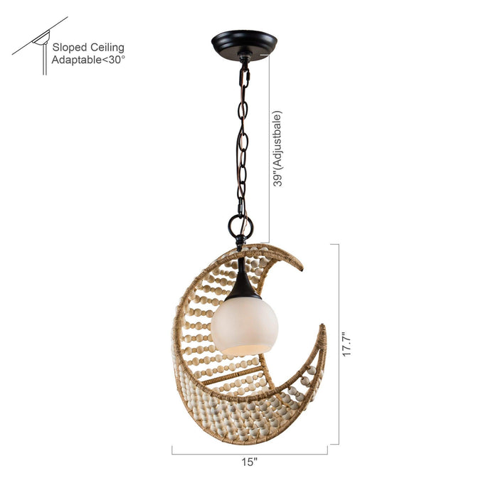 1-Light Farmhouse Boho Island Pendant Lighting - Sweatfully