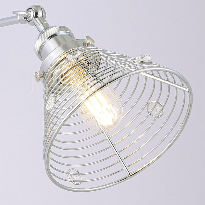 1-Light Modern Silver Wall Scone Light - Sweatfully