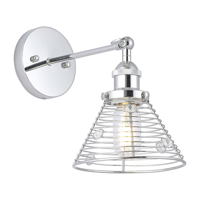 1-Light Modern Silver Wall Scone Light - Sweatfully