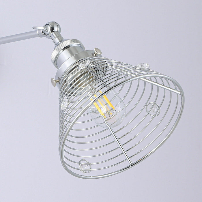 1-Light Modern Silver Wall Scone Light - Sweatfully
