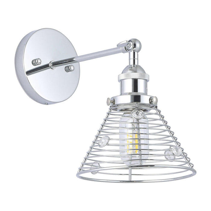 1-Light Modern Silver Wall Scone Light - Sweatfully