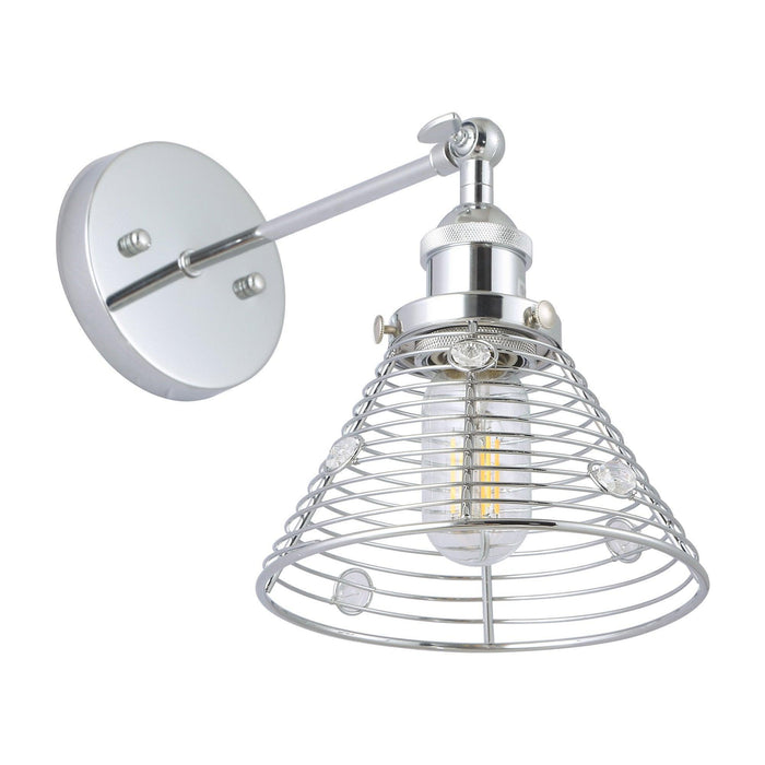 1-Light Modern Silver Wall Scone Light - Sweatfully