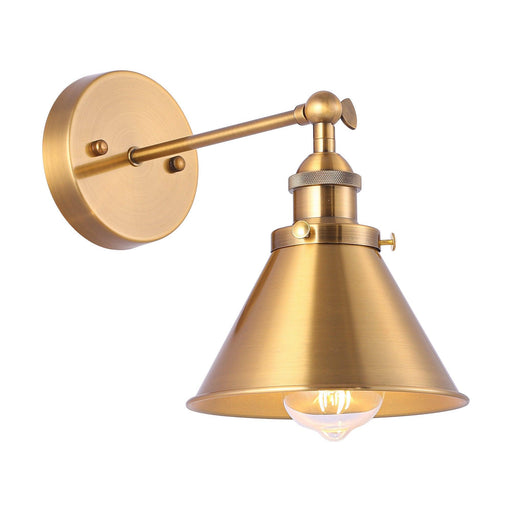 1-Light Rhem Brass Wall Sconce Light - Sweatfully