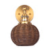 1-Light Traditional Rattan Golden Wall Sconce Light - Sweatfully
