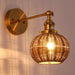 1-Light Traditional Rattan Golden Wall Sconce Light - Sweatfully