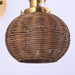 1-Light Traditional Rattan Golden Wall Sconce Light - Sweatfully