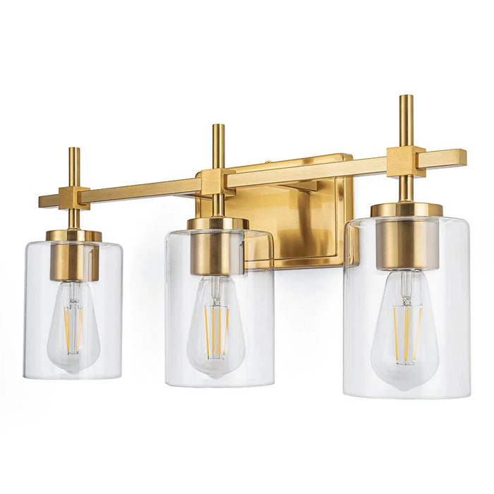 Jasper Modern Clear Glass 3-Light Bathroom Vanity Light - Sweatfully