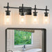 Jasper Modern 4-Light Clear Glass Bathroom Lights Linear Vanity Light - Sweatfully