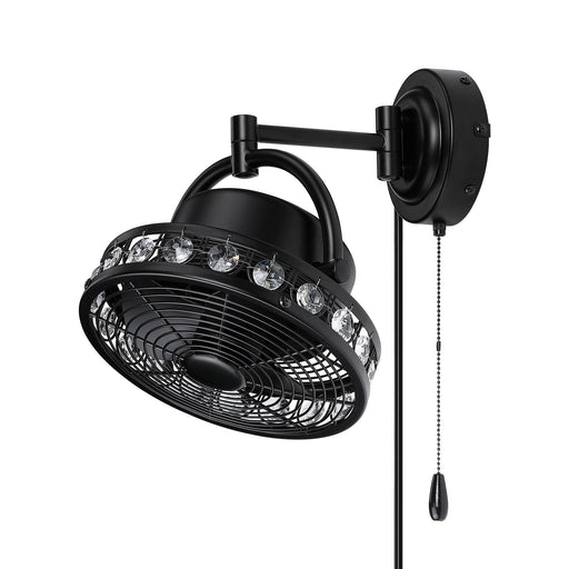10" Modern Black Small Ceiling Fan with Pull Chain - Sweatfully