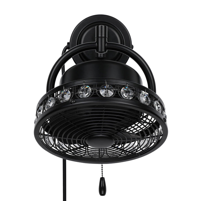 10" Modern Black Small Ceiling Fan with Pull Chain - Sweatfully