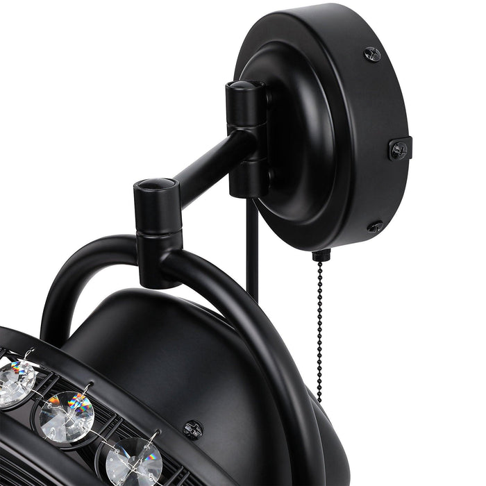 10" Modern Black Small Ceiling Fan with Pull Chain - Sweatfully