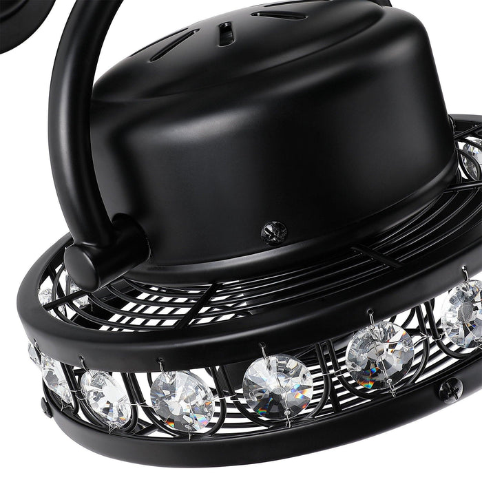 10" Modern Black Small Ceiling Fan with Pull Chain - Sweatfully