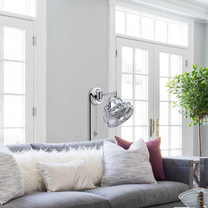 10" Modern Black Small Ceiling Fan with Pull Chain - Sweatfully