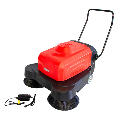 SM1050A 41" Battery Powered Walk-behind Floor Sweeper,  Triple Brushes - Sweatfully