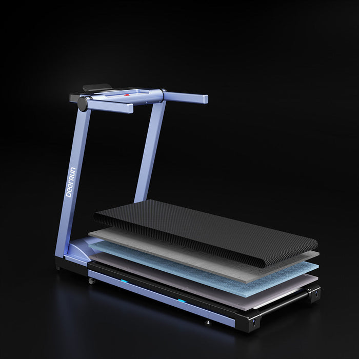 DeerRun A1 Pro Move+  6% Incline Foldable Treadmill——2025 Upgraded Chip & NFC Support | 350Lbs, 10mph Blue - Sweatfully