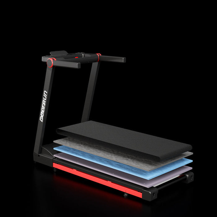 DeerRun A1 Pro Move+  6% Incline Foldable Treadmill——2025 Upgraded Chip & NFC Support | 350Lbs, 10mph Black - Sweatfully