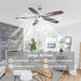 52" Dicken Farmhouse Downrod Mount Reversible Ceiling Fan with Lighting and Remote Control - Sweatfully