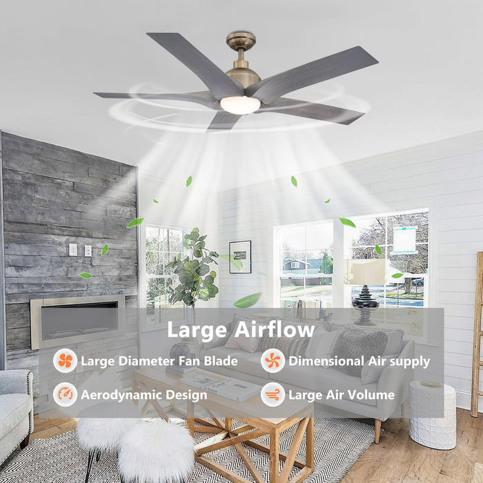 56" Genoa Farmhouse DC Motor Downrod Mount Reversible Ceiling Fan with Lighting and Remote Control - Sweatfully