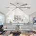 72" Jaydn Farmhouse Satin Nickel DC Motor Downrod Mount Reversible Ceiling Fan with Lighting and Remote Control - Sweatfully