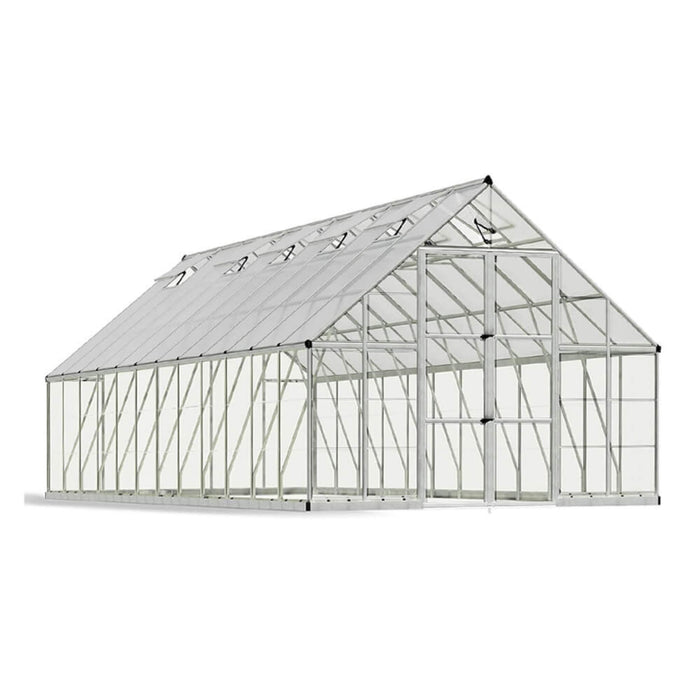 [10x24FT] Premium Heavy-Duty Polycarbonate Walk-In Greenhouse W/ Aluminum Frame & Built-In Gutter System (SAK58472) - Sweatfully
