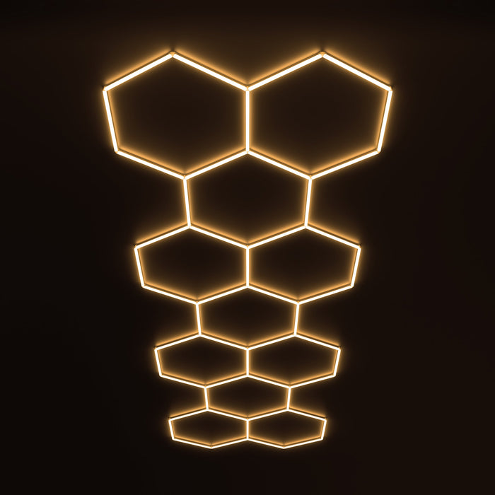 HexGlow Lighting Large Long 11 Hex Kit (21.32' x 6.75') - Sweatfully