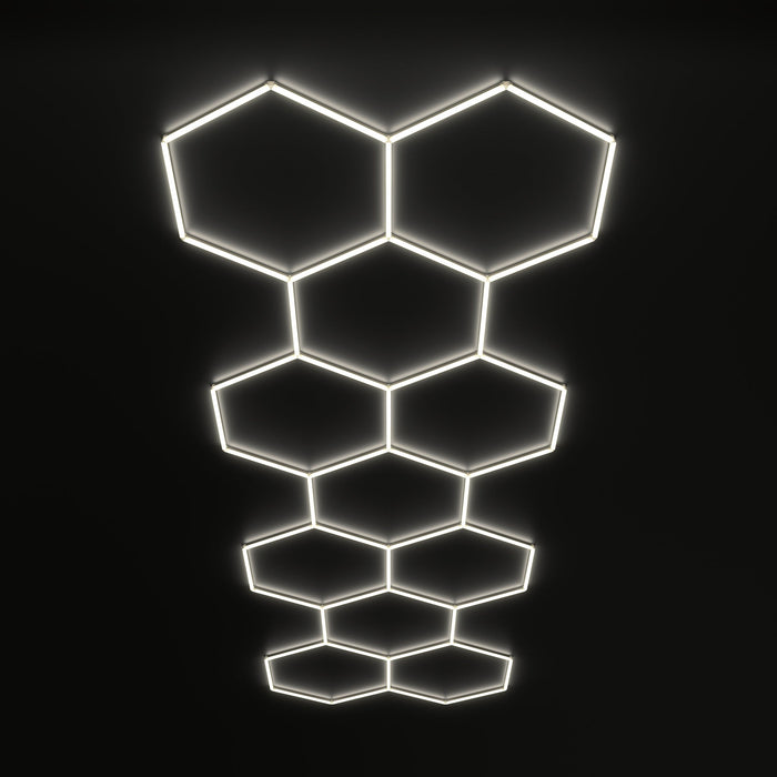 HexGlow Lighting Large Long 11 Hex Kit (21.32' x 6.75') - Sweatfully