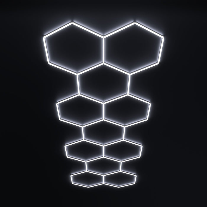 HexGlow Lighting Large Long 11 Hex Kit (21.32' x 6.75') - Sweatfully