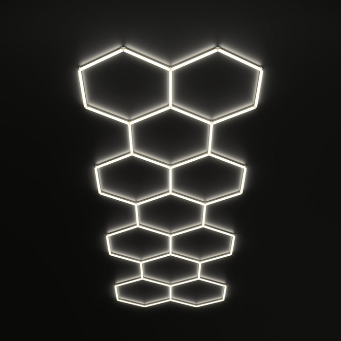 HexGlow Lighting Long 11 Hex Kit (17.5' x 5.5') - Sweatfully