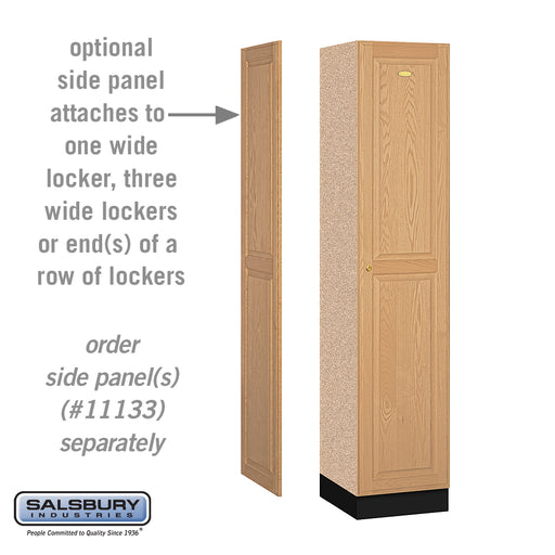 Salsbury 16" Wide Single Tier Solid Oak Executive Wood Locker - 1 Wide - 6 Feet High - 18 Inches Deep - Light Oak - Sweatfully