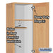 Salsbury 16" Wide Single Tier Solid Oak Executive Wood Locker - 1 Wide - 6 Feet High - 18 Inches Deep - Light Oak - Sweatfully
