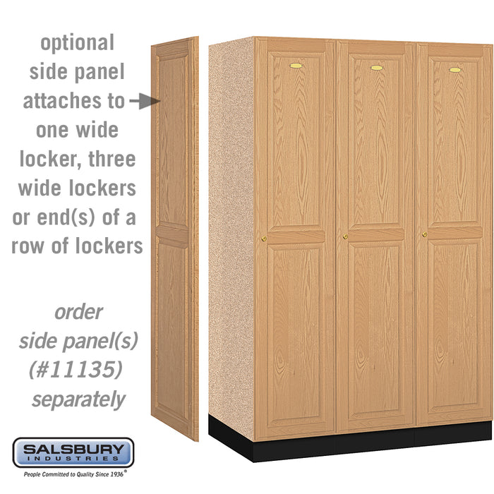 Salsbury 16" Wide Single Tier Solid Oak Executive Wood Locker - 3 Wide - 6 Feet High - 21 Inches Deep - Light Oak - Sweatfully