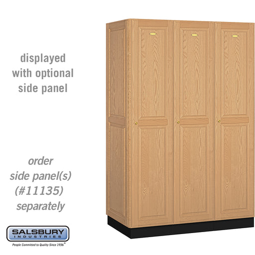 Salsbury 16" Wide Single Tier Solid Oak Executive Wood Locker - 3 Wide - 6 Feet High - 21 Inches Deep - Light Oak - Sweatfully