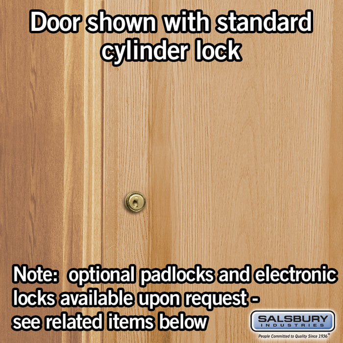 Salsbury 16" Wide Single Tier Solid Oak Executive Wood Locker - 3 Wide - 6 Feet High - 21 Inches Deep - Light Oak - Sweatfully
