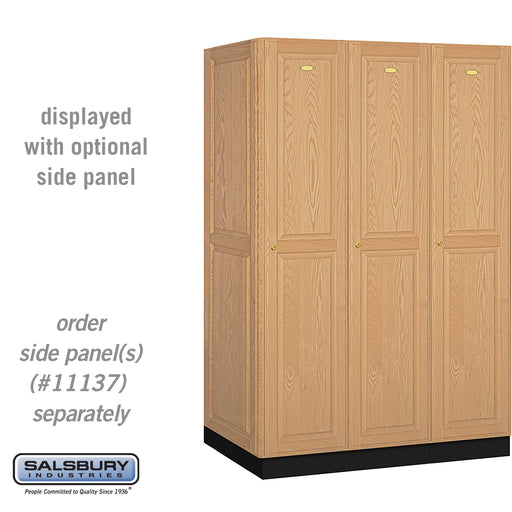 Salsbury 16" Wide Single Tier Solid Oak Executive Wood Locker - 3 Wide - 6 Feet High - 24 Inches Deep - Light Oak - Sweatfully