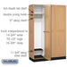 Salsbury 16" Wide Single Tier Solid Oak Executive Wood Locker - 3 Wide - 6 Feet High - 18 Inches Deep - Light Oak - Sweatfully