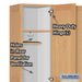 Salsbury 16" Wide Single Tier Solid Oak Executive Wood Locker - 3 Wide - 6 Feet High - 18 Inches Deep - Light Oak - Sweatfully