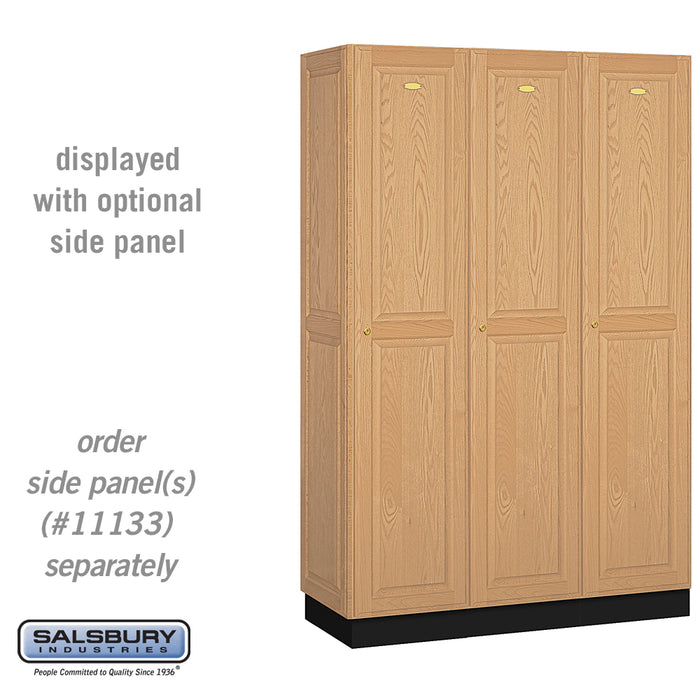Salsbury 16" Wide Single Tier Solid Oak Executive Wood Locker - 3 Wide - 6 Feet High - 18 Inches Deep - Light Oak - Sweatfully
